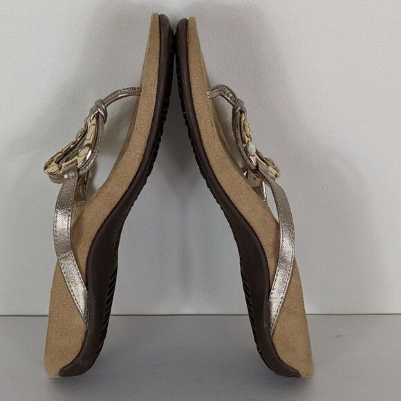 Vionic Ricci Gold Rhinestone Orthaheel Flip Flop Sandals Women's Size 5 - Picture 3 of 10